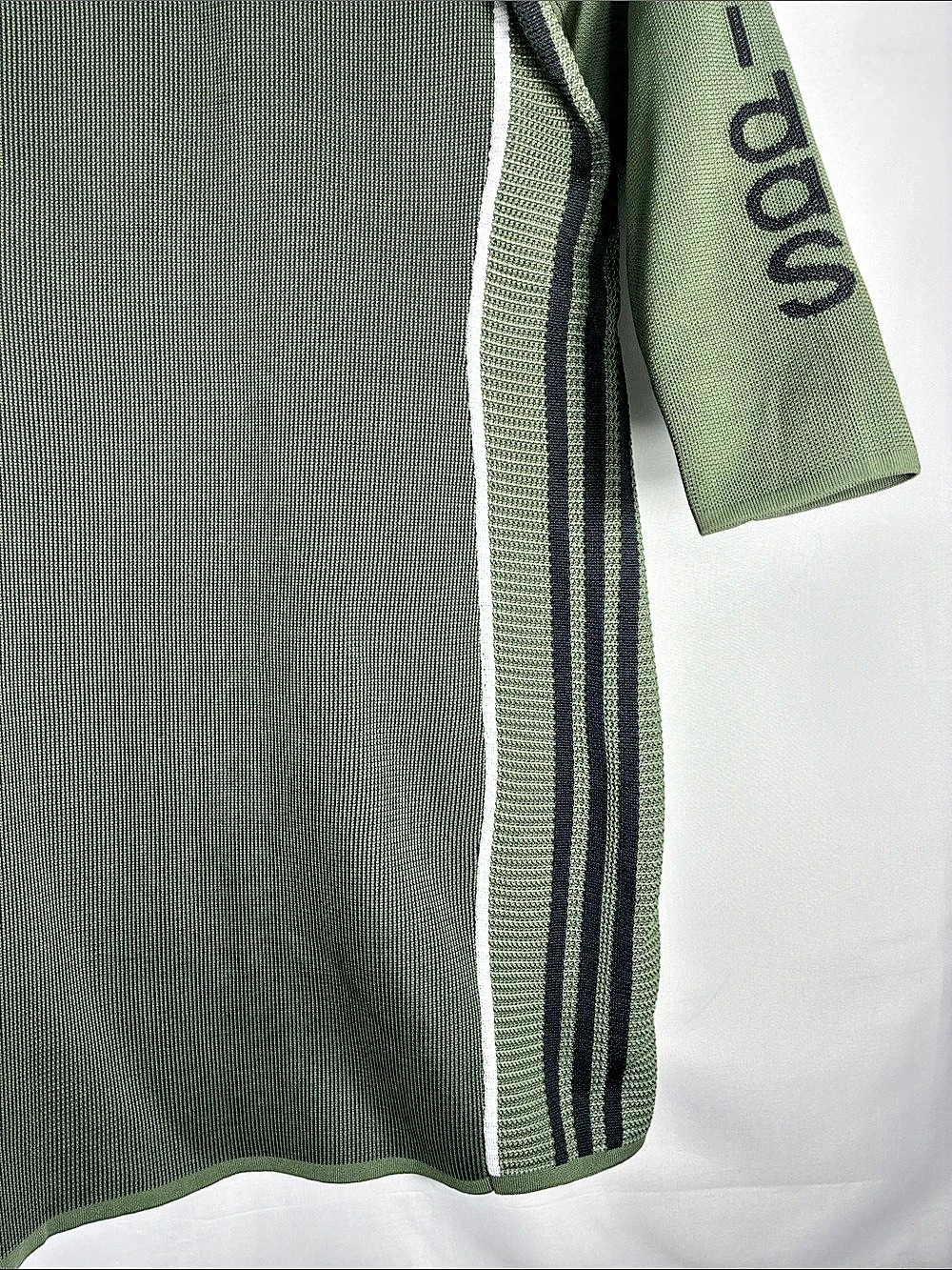 adidas Originals Olive Green Ribbed Knit Mock Neck Bodycon Dress size Large - Picture 4 of 9